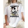 European sizes Honkus Ponkus Goose Graphic Print T-Shirt for Women, Casual Crew Neck