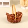 1Pcs Dollhouse Miniature Woven Flower Basket Hand Basket Storage Basket Kids Pretend Play Toy Doll House Accessories