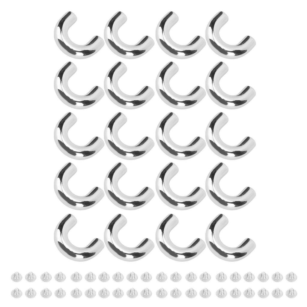 20 Set Arch Bridge Connector Buckles U Shaped Ring Chain Strap Connectors Zinc Alloy Iron for Bags Crafts Silver
