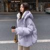 Women Winter Puffer Coat Trendy Color Block Lightweight Warm Jacket Casual Outerwear