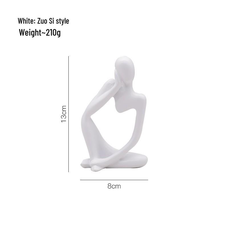 Nordic Minimalist Silver Thinker Sculpture for Home and Hotel Decor