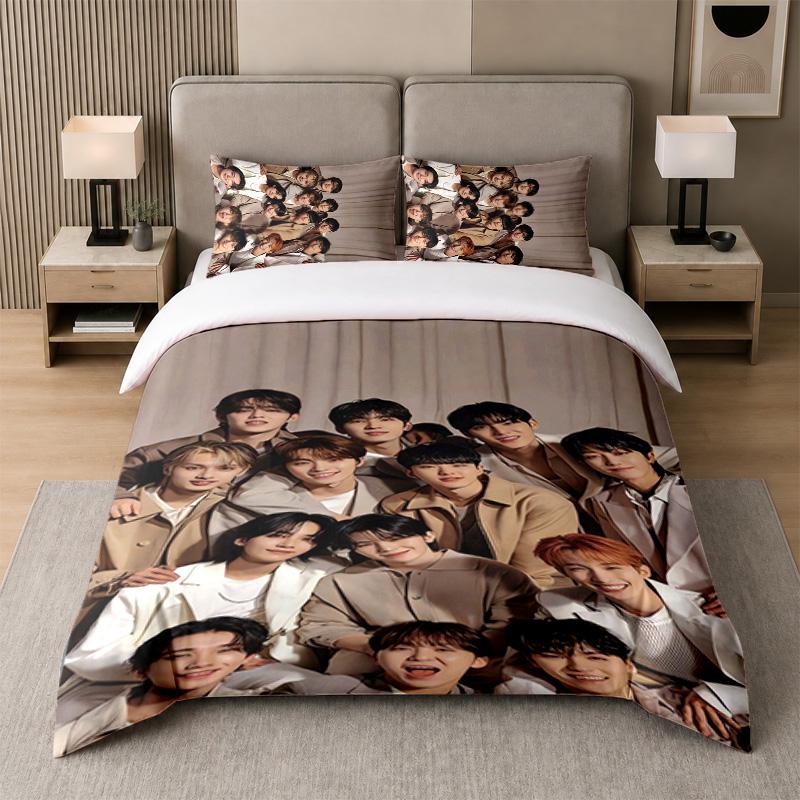 3Pcs Bed Set,SEVENTEEN 1 Duvet Cover and 2 Pillowcases, Printed Bedding Decor For Guest Room