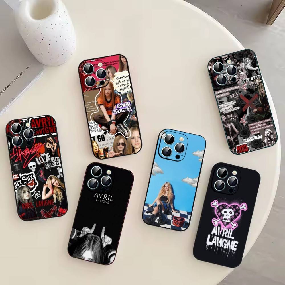 Чехол для телефона певицы Аврил Лавин Для iPhone 17, 16, 15, 14, 13, 12, 11 Plus, Pro Max, Другие Мягкий Черный Чехол