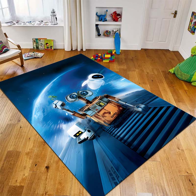 Cartoon Disney Walle Robot Print Carpet for Living Room Bedroom Kid's Room Home Decor Pink Room Decor Area Rug Non-slip Mat