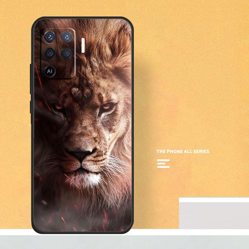 Lion Head Case For Oppo A40 A60 A80 A78 A98 A58 A38 A18 A54 A74 A94 A96 A76 A16 A15 A17 A57 A5 A6 Pro
