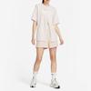 Nike Logo Print Split Detail Breathable Round Neck Short Sleeve T-Shirt Women Tops Beige FB8346-104