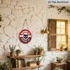 2D Flat 1pc, 8x8 in, Room Decor 1pc Vintage "Beware of Psycho Cat" Metal Sign, Aluminum Round Printed Wall Art, Home & Club Decor, Interior