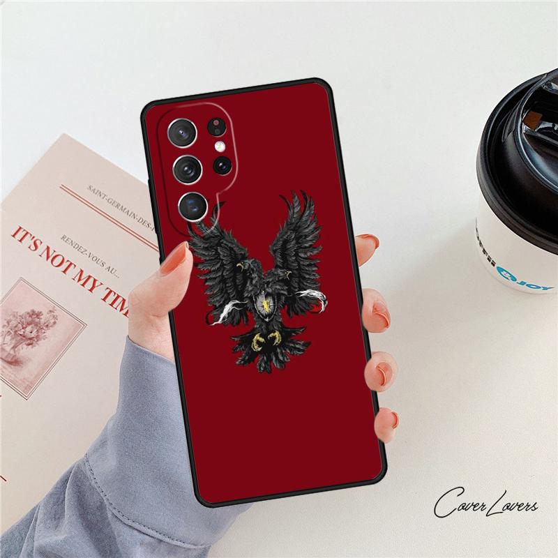 Чехол для телефона Албанский флаг Орел для Samsung Galaxy S24 S25 S23 S22 Ultra Note 10 20 Plus S20 S21 FE