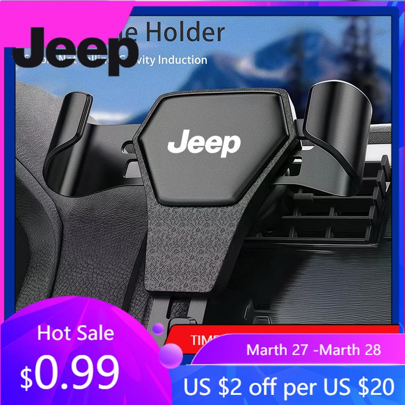 For Jeep Gravity Car Phone Holder Air Vent GPS Stand Accessories For Jeep Wrangler Grand Cherokee Compass Gladiator Avenger W
