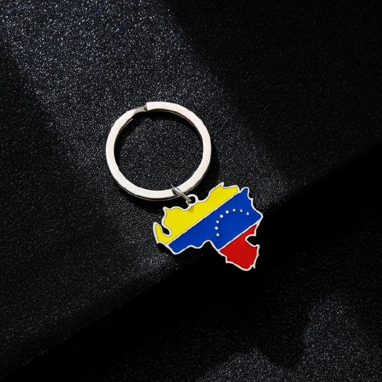 Брелок из нержавеющей стали Карта Венесуэлы Брелоки для ключей Флаг Венесуэлы Подвески для сумки
