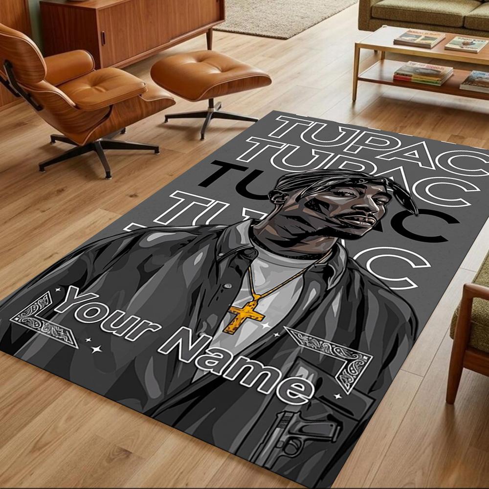 2pac Customize Your Name Carpet Suitable for Decorate room Study room Game Room Playrooms Antislip Carpet Decorate Offices