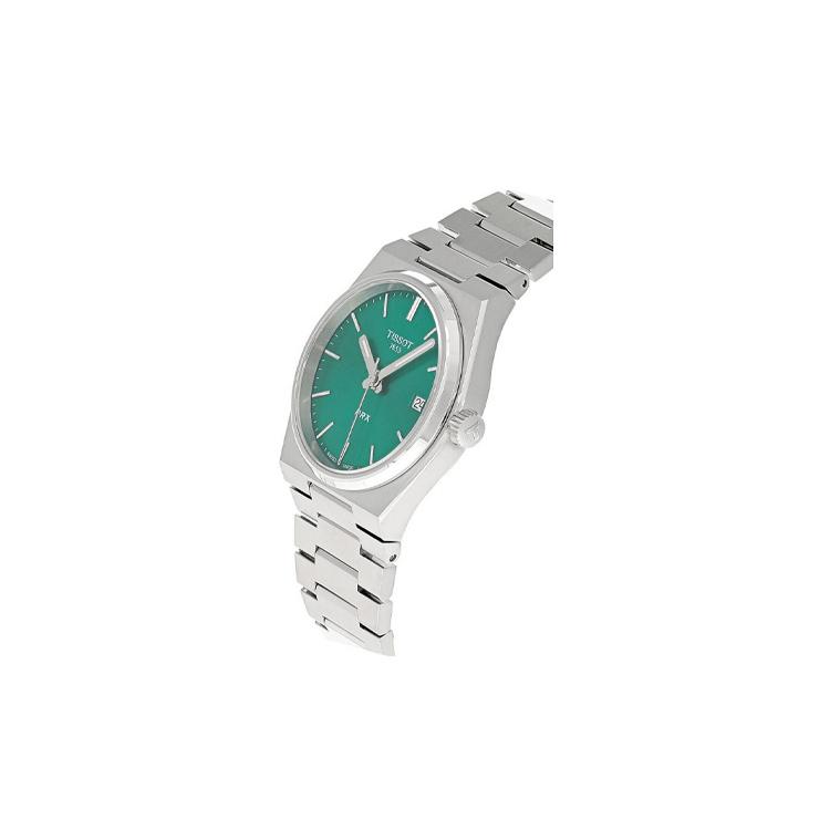 Tissot PRX Кварцевый механизм Водонепроницаемость 100 м Женские часы 35 мм 34,6*35 мм Зеленый циферблат T137.210.11.081.00