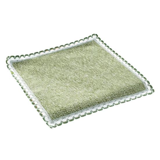Decorative Seat Mat for Rattan Chairs Cotton Linen Chair Pad with Ties, Striped Plaid Comfortable Pads Patio Lace Trim, Breathable Dining Office Soft