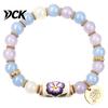 Bracelet Handmade Birth Flower Charm Bracelet, 12 Month Floral Birthstone Beaded Fine Workmanship Inspirational Stretch Jewelry, Meaningful