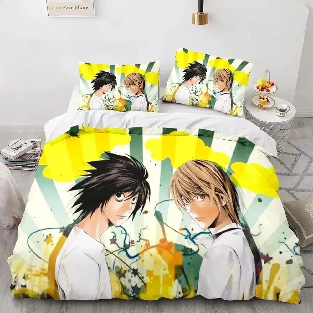 Комплект постельного белья Death Note Single Twin Full Queen King Size Bed Set Adult Kids Bedroom Duvet cover Sets 3D Print Anime Death Note S