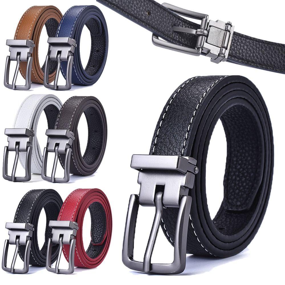Design Retro Casual Children Leather Belt Thin Waist Strap Pin Buckle Waistband Trouser Dress Belts