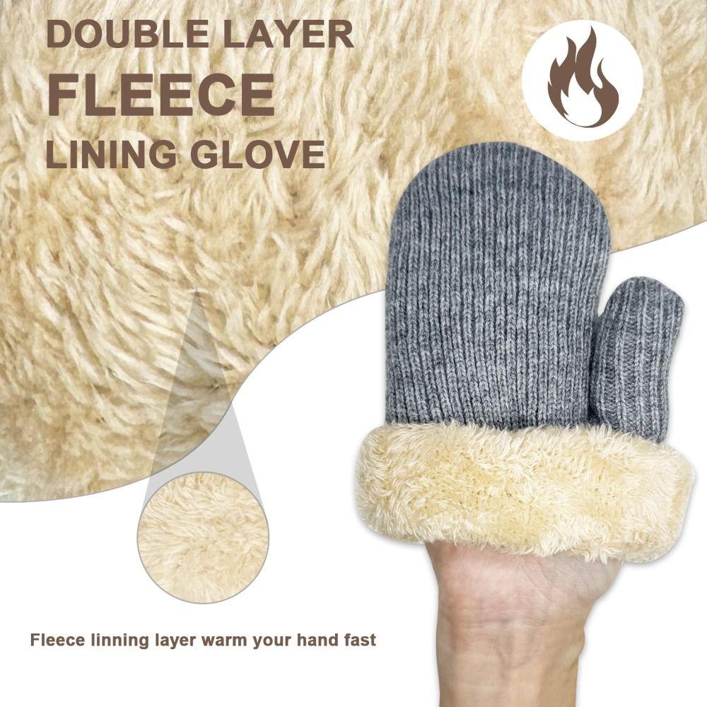 Knit Stretchy Winter Gloves Fleece Lining Snow Gloves High Quality Thermal Gloves  for Women Men