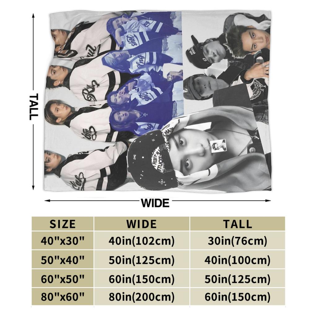 Kpop Group Lngshot Print Blanket For Men Women Warm Cozy Fluffy Throw Blankets for Bed 50x60 Inches Multi-size