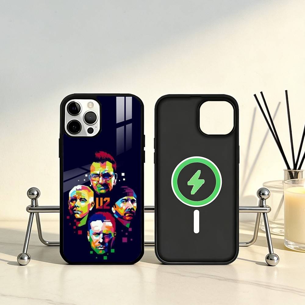 Band U-U2 Phone Case For iPhone17,16,15,14,13,12,11 Plus,Pro Max Magnetic For Magsafe Wireless Charging