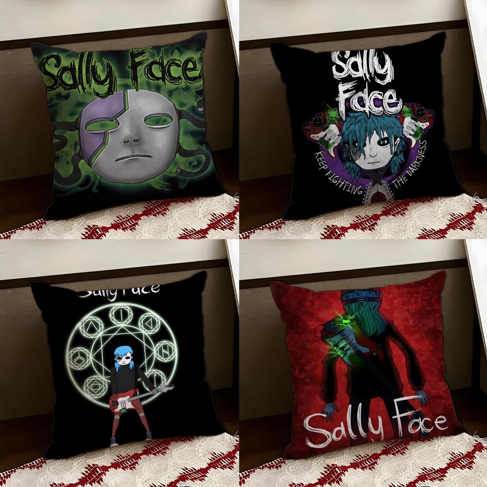 Подушка-подушка SSally FFace Cushion Cover Двусторонняя Мягкая Прочная Наволочка для Дома Автомобиля Многоцелевое Использование для Ежедневного Комфорта
