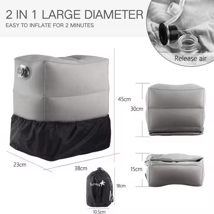 Надувная трехслойная дорожная подушка, подставка для ног, детская подушка для сна в самолете, сиденье, кровать, автомобиль, регулируемая по высоте, подушка для сна в полете, для отдыха