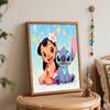 Disney Lilo and Stitch Oil Paint Art Painting Kit Home Wall Decor Handmade Gift Sparkle Cute Cartoon Character Craft DIY Artworks Set
