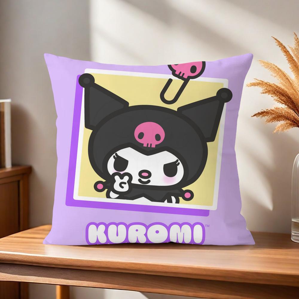 Мультяшная Милая Sanrio Kuromi Наволочка Чехол на Подушку Дом Диван Гостиная Офис Кофейня Автомобиль Чехол для Подушки