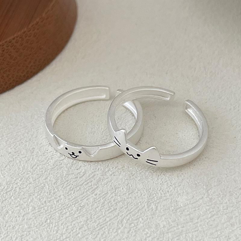 Кольцо для пары Banyan Tree S925 Silver Cute Cat & Puppy — отличный подарок для девушки и лучшего друга