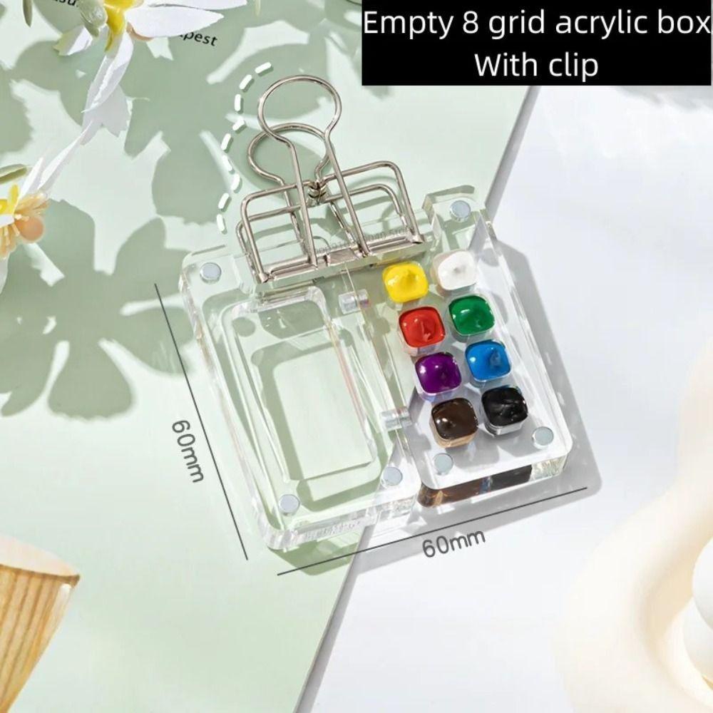 8/15 Grid Paint Pigment Box Mini Empty Paint Box Art Supplies Watercolor Paint Palette  Outdoor