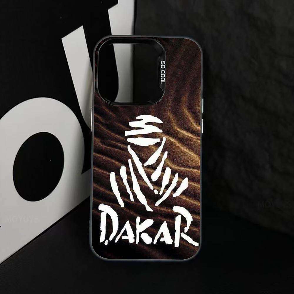 R-Rally x D-Dakar Style Phone Case For iPhone 17,16,15,14,13,12,11 Plus,Pro Max,XS,Colorful Silver Phone case Funda Cover