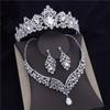 Великолепные комплекты ювелирных изделий невесты из кристаллов для женщин, модные диадемы, свадебные ожерелья, короны, свадебные серьги, ожерелье для выпускного платья