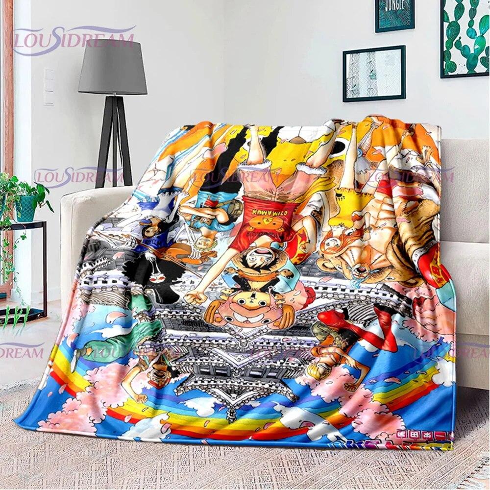 Одеяло с принтом японского поп-аниме, фланелевое постельное белье для дивана, офисное одеяло для пикника, домашний декор, подарок на день рождения