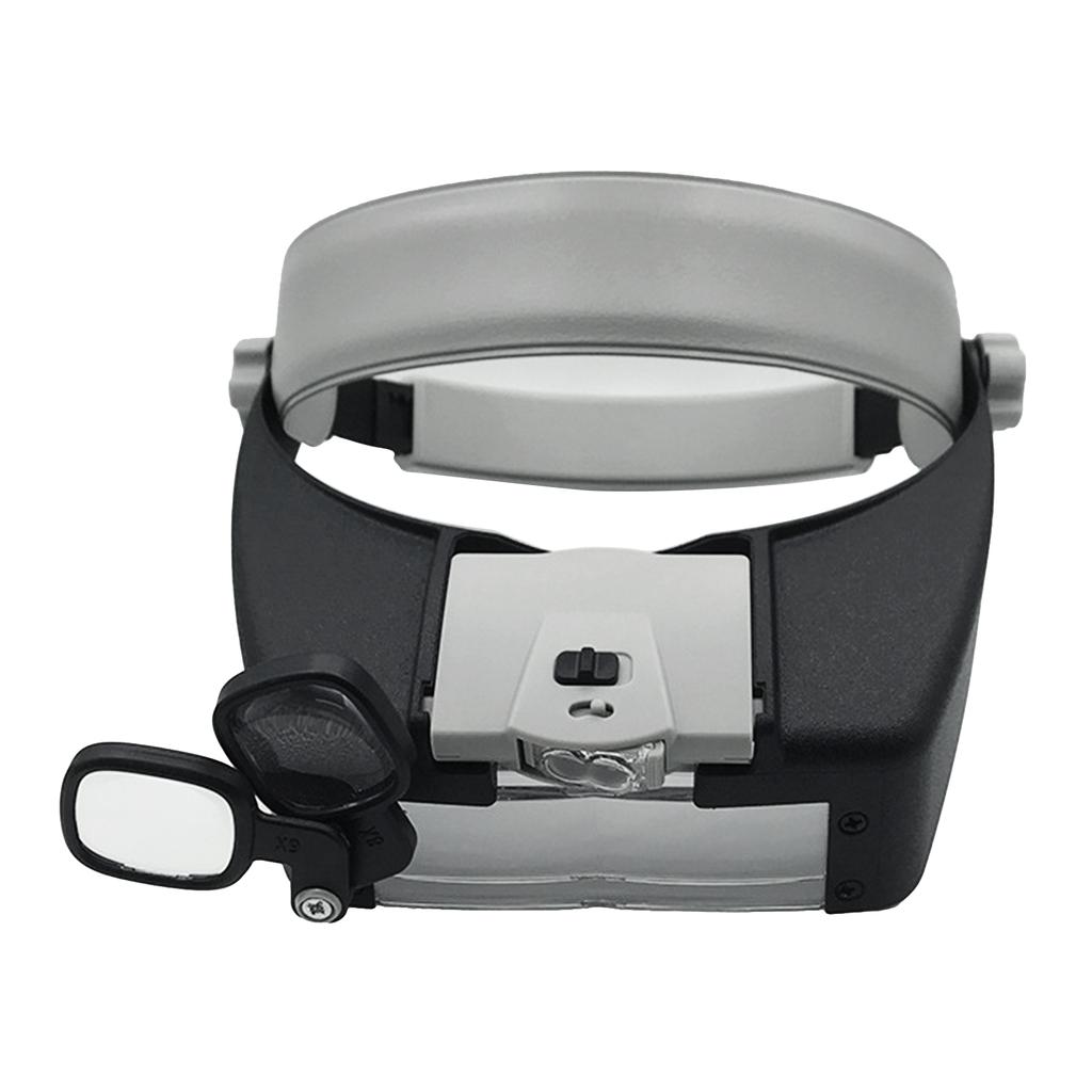 Head Mounted Binocular-Eyewear Loupe-Magnifier with 2 LED Illuminated-Headband Magnifying Glass for Jewelry Watch Repair