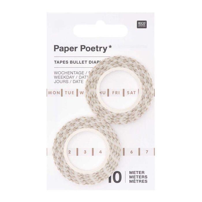 2 Thin Date Masking Tapes - Gold