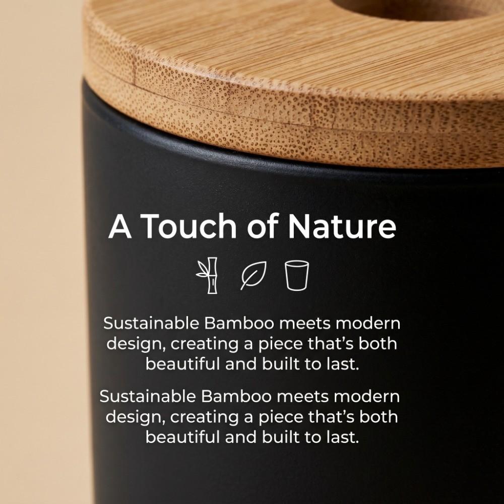 Plastic Bamboo Toothbrush Cup Set 4-Piece Bathroom Organizer Set Bathroom Accessory Set  Family