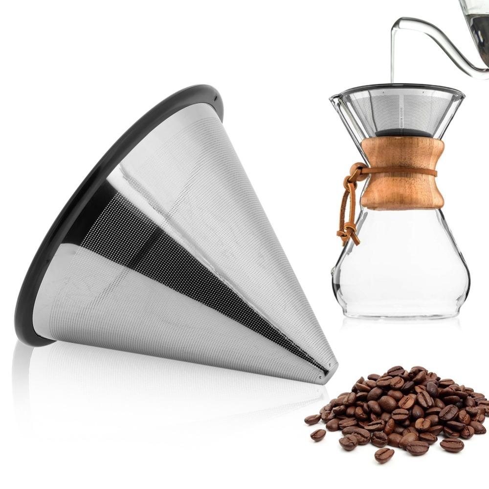 Metal Base Stainless Steel Coffee Filter Stainless Steel Coffee Mesh Strainer Single Cup Brewing