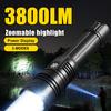 Мощный светодиодный фонарик 3800LM, перезаряжаемая через USB лампа, масштабируемый фонарь, водонепроницаемый портативный рабочий фонарь