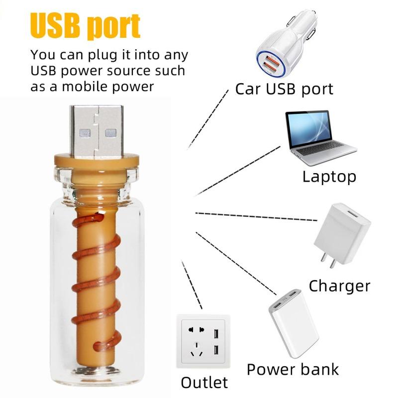 Автомобильная USB LED спиральная лампа с сенсорным диммированием 5В Ретро светодиодные лампы 1Вт Ночник Кемпинг Лампа накаливания Декоративное светодиодное освещение