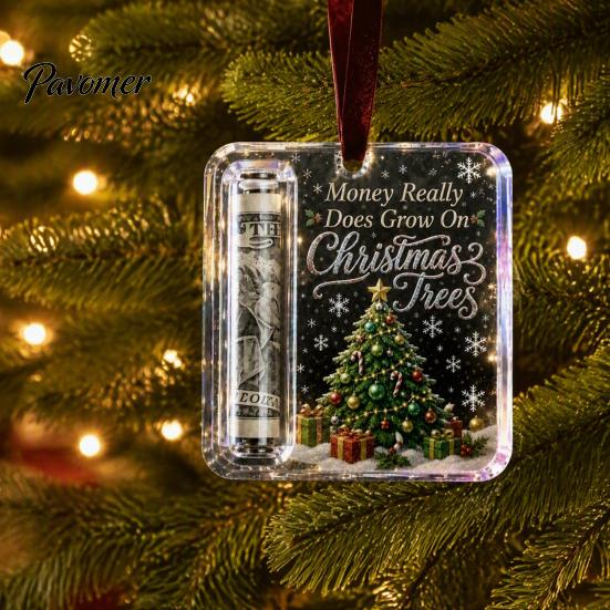 Держатель подарочной карты для Рождественской елки, Денежный ornament, Прозрачный акриловый держатель для денег, Праздничное Рождественское подвесное украшение, Забавные способы Рождества, День рождения