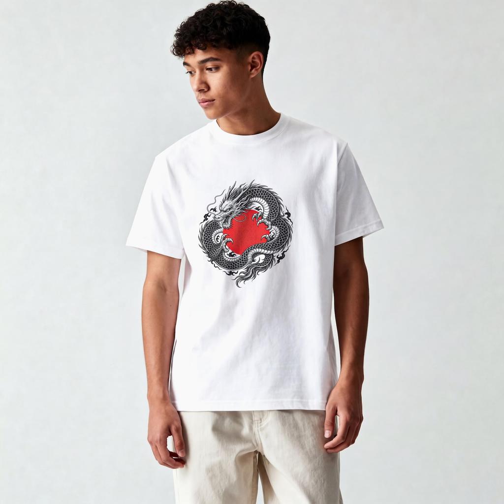 Dragon Graphic T Shirt: Minimalist Unisex Cotton Tee – Modern Casual Wear