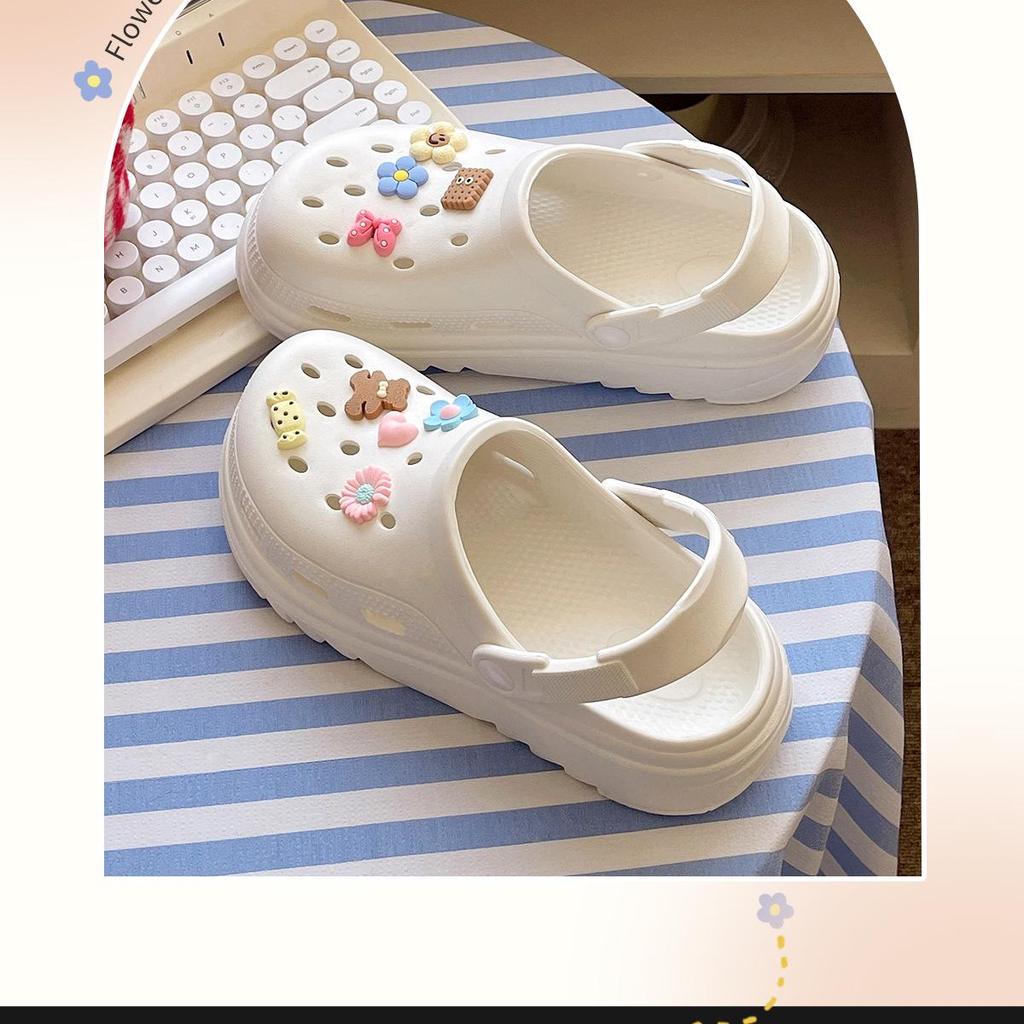 Женские черные нескользящие пляжные клоги на толстой подошве 2025 года для комфортной летней носки