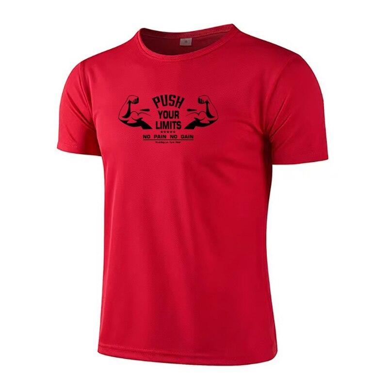 Мужская летняя быстросохнущая футболка из полиэстера с круглым вырезом для бега и фитнеса