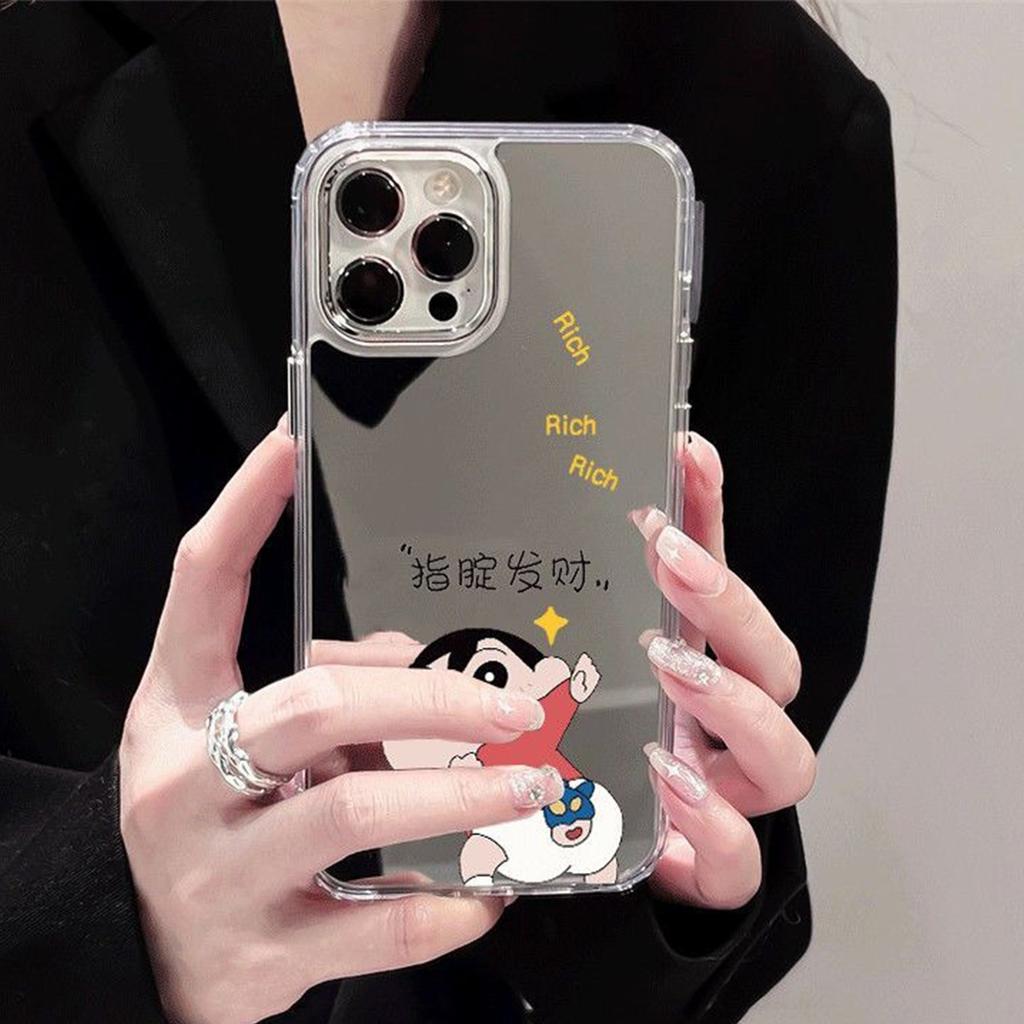Для Huawei Зеркальный чехол для телефона 3D Забавный Зеркальный чехол для телефона Крейон Син-тян Безрамочный Зеркальный