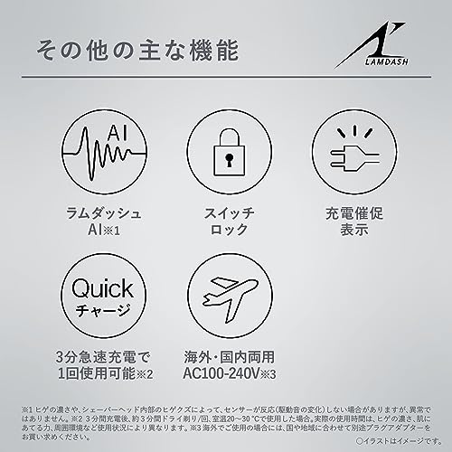 Panasonic ES-LT4C-K Мужская бритва LAMDASH 3 лезвия с подставкой для зарядки Стандартная черная Япония Импорт 2023 Модель