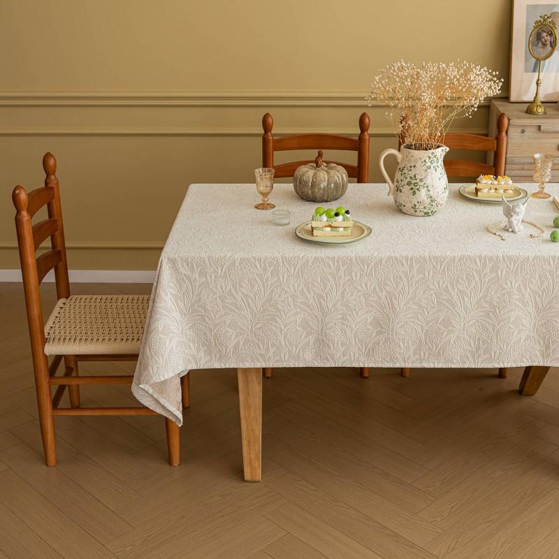 Chenille Tablecloth Dining Table Water Resistant Oil Repellent Rectangular Cover In Farmhouse Style Multiple Sizes