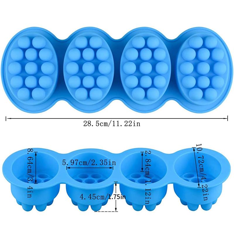LMETJMA 3D Silicone Massage Bar Soap Molds Handmade Soap Molds for Soaps Making DIY Hair Scalp Brush Soap Bar Molds JT356