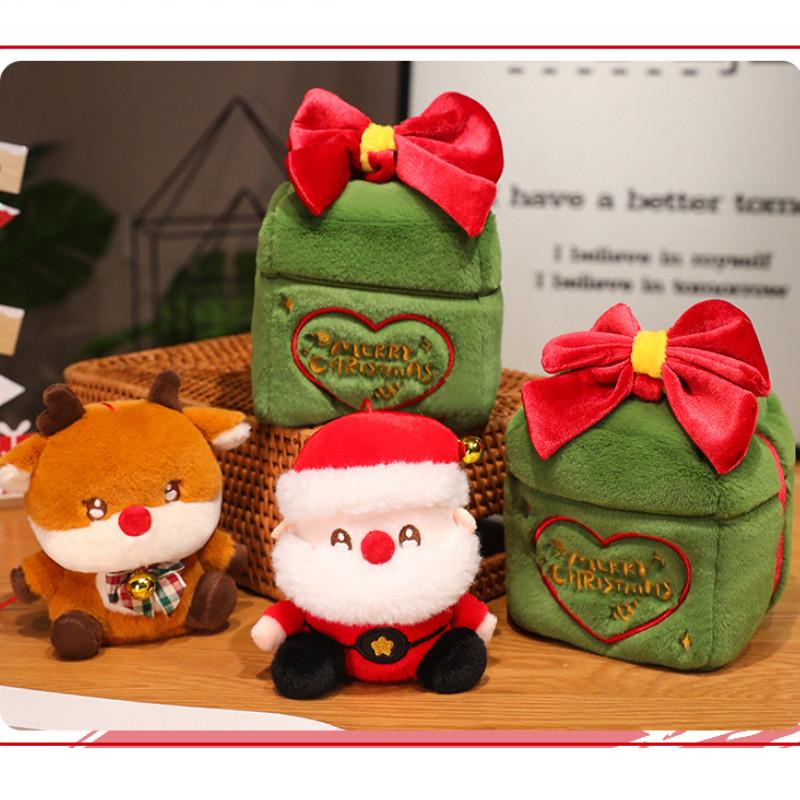 Christmas Gift Box Santa Claus Deer Plush Toy For Festive Decorations And Gifts
