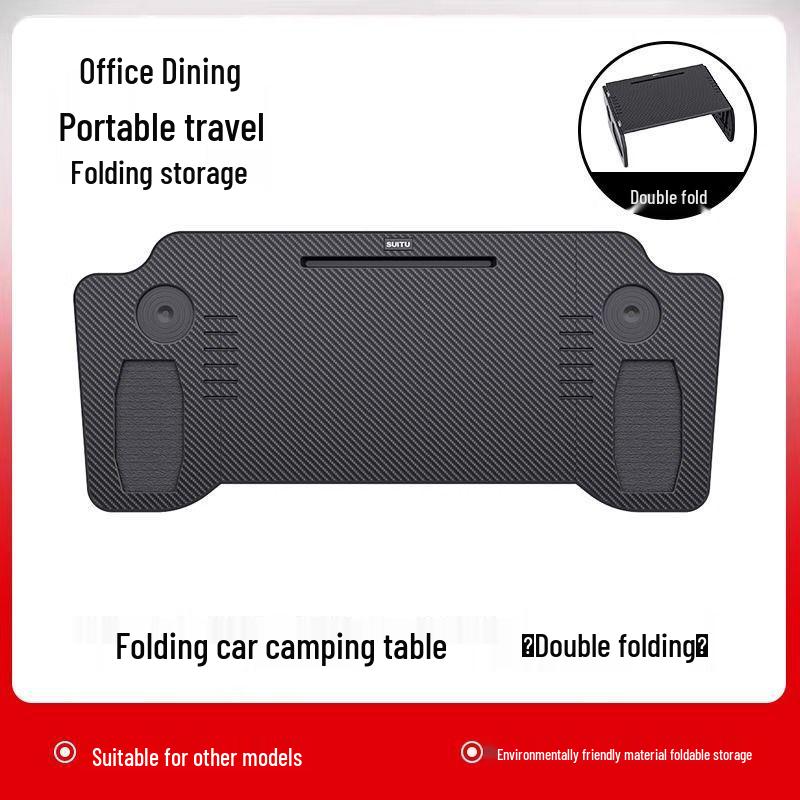 Foldable In-Car Desk for Tesla Model 3/Y: Front Row Dining & Workspace Table