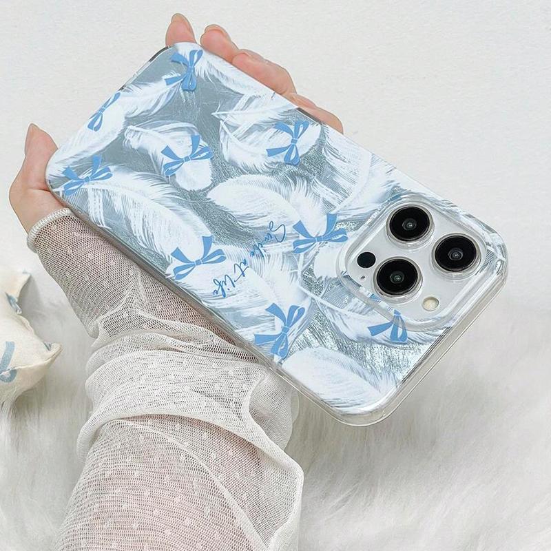 Чехол для iPhone 17 16 с принтом «Бабочка и Бант» Чехлы для телефона для iPhone 17 Air 15 14 13 12 11 Pro Max X XR XS 7 8 Plus SE2 16E Обложка