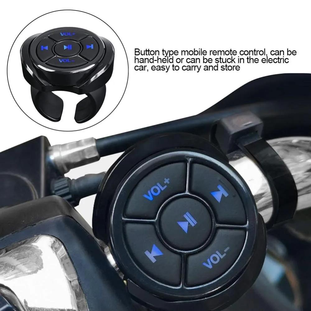Беспроводной Bluetooth Медиа-пульт Дистанционного Управления Автомобиль Мотоцикл Велосипед Руль MP3 Музыкальный Плеер Для IOS Android Телефона Планшета
